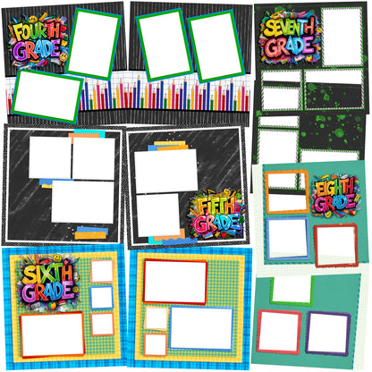 Back to School Boy Collection 1 EZ Quick Pages -  Digital Bundle - 10 Digital Scrapbook Pages - INSTANT DOWNLOAD