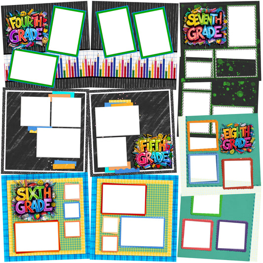 Back to School Boy Collection 1 EZ Quick Pages -  Digital Bundle - 10 Digital Scrapbook Pages - INSTANT DOWNLOAD