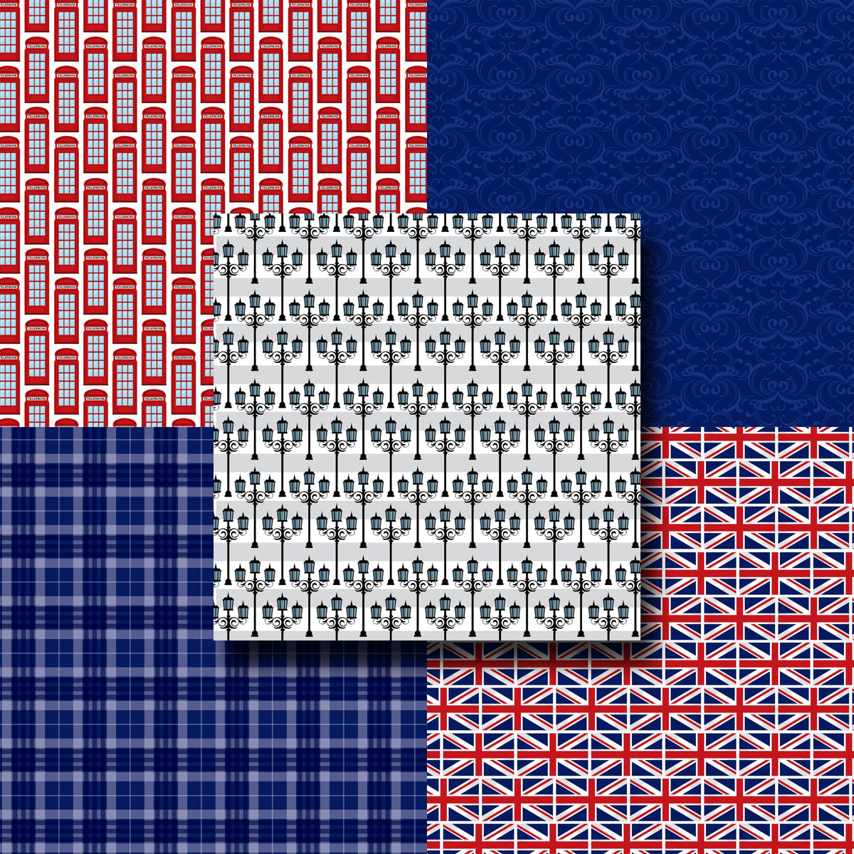 London Pattern Blocks London Patterns - 12X12 Scrapbook Paper Pack - 25-8082 – EZscrapbooks