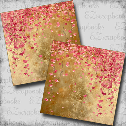 Tiny Pink Flower Cascade NPM - Scrapbook Layout - 25-541