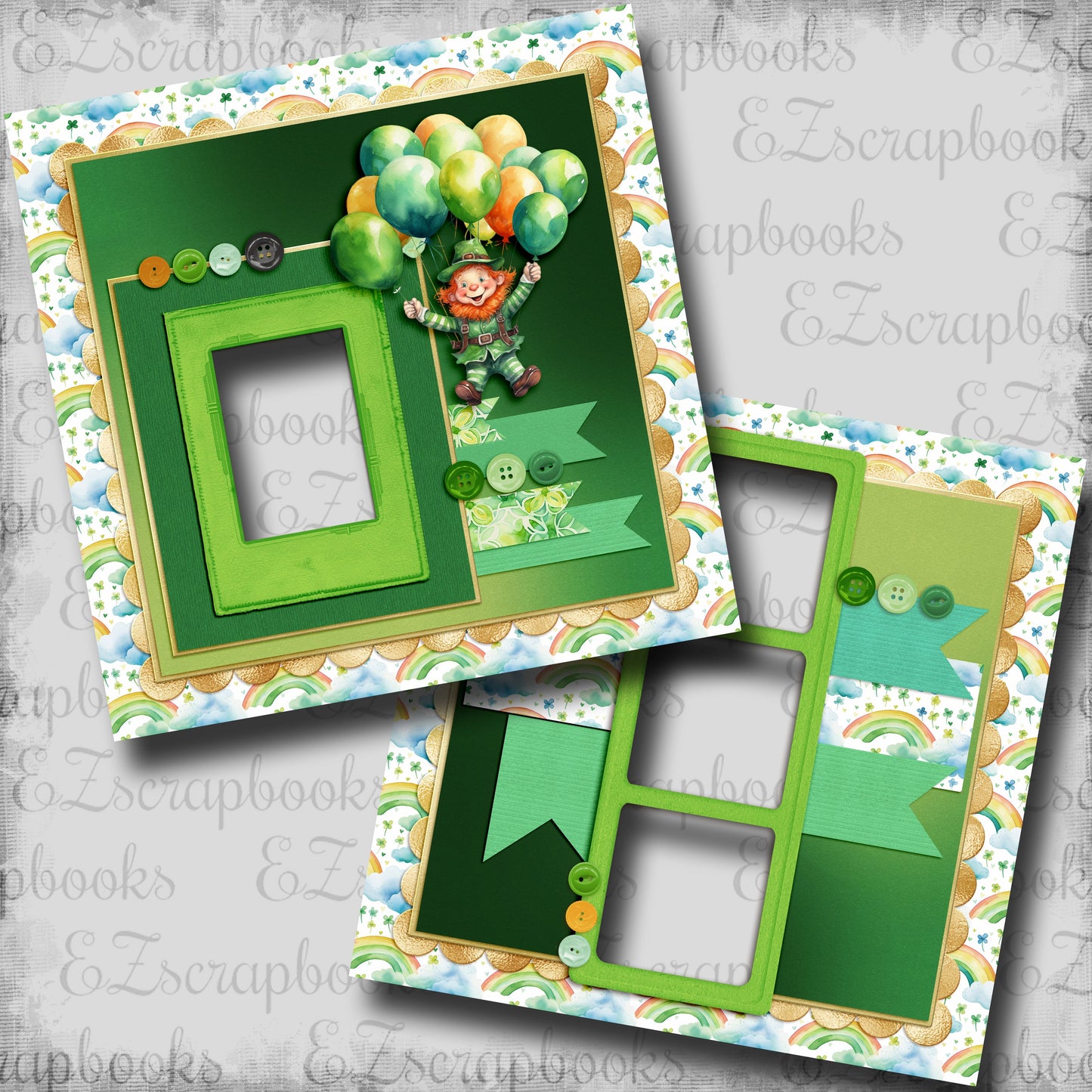 Leprechaun Boy - EZ Digital Scrapbook Pages - INSTANT DOWNLOAD