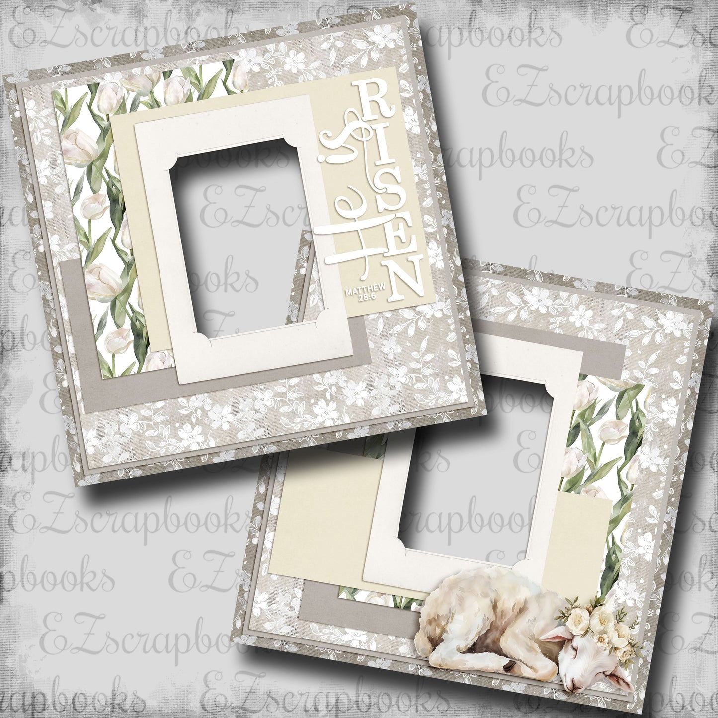 He is Risen - EZ Digital Scrapbook Pages - INSTANT DOWNLOAD