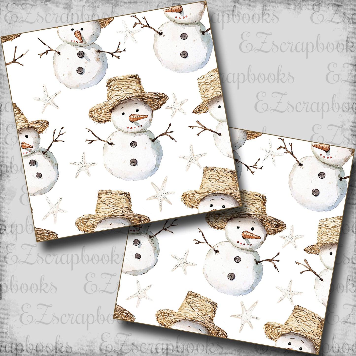 Coastal Holiday Snowman  - Scrapbook Papers - 25-018