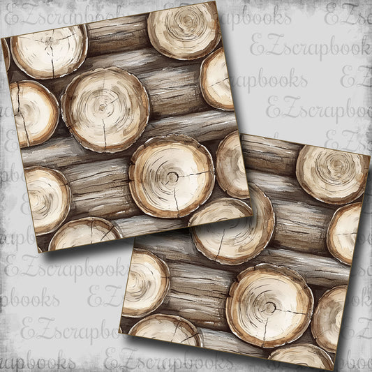 Winter Cabin Logs - Scrapbook Papers - 25-043