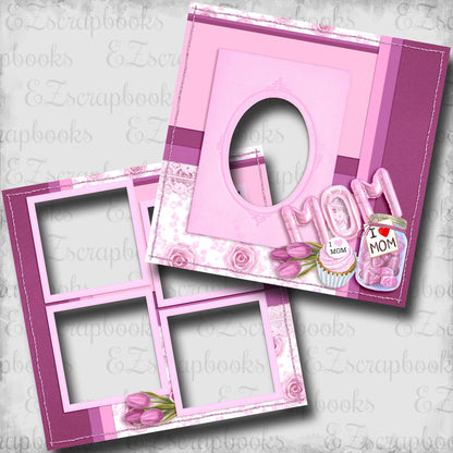 Balloon Mom Cluster - EZ Digital Scrapbook Pages - INSTANT DOWNLOAD