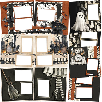 Spooky Season EZ Quick Pages -  Digital Bundle - 10 Digital Scrapbook Pages - INSTANT DOWNLOAD