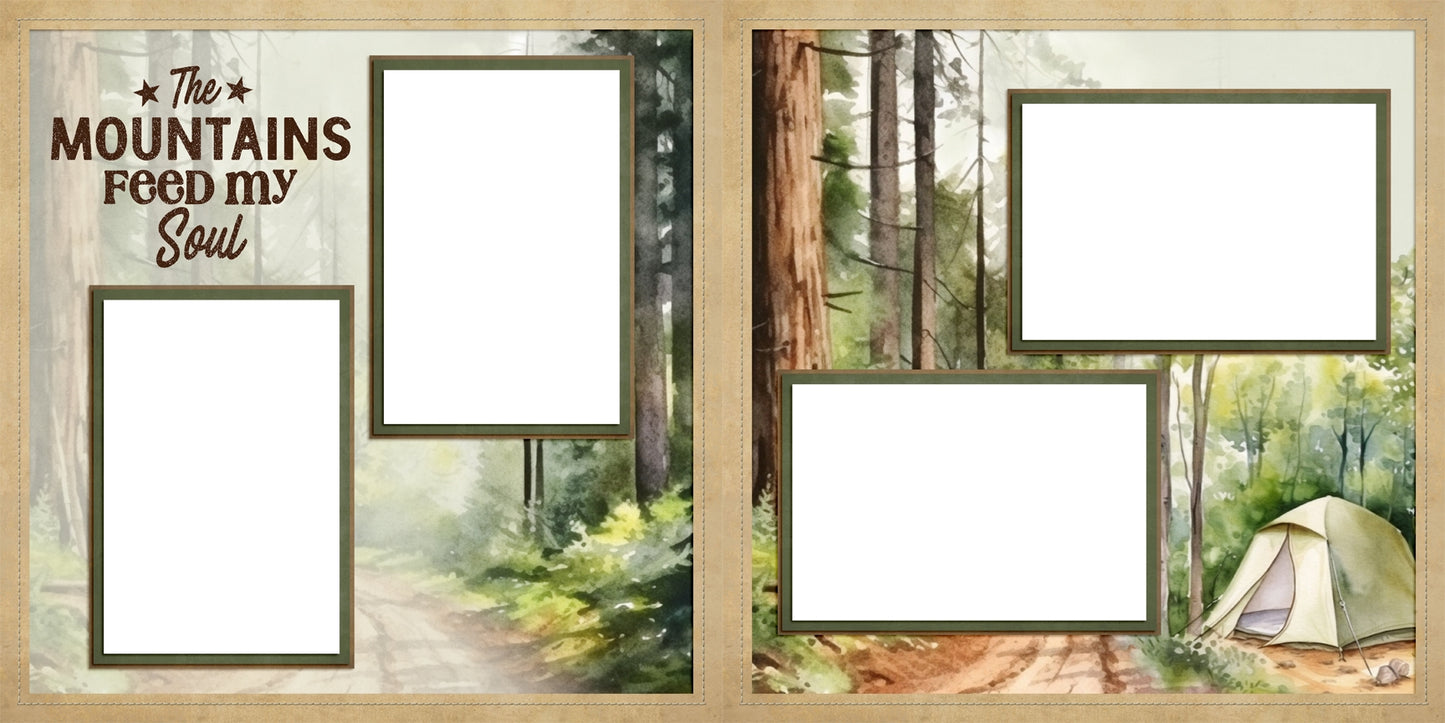 The Mountains - EZ Digital Scrapbook Pages - INSTANT DOWNLOAD