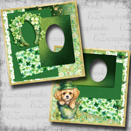 St Pat's Puppy - EZ Digital Scrapbook Pages - INSTANT DOWNLOAD