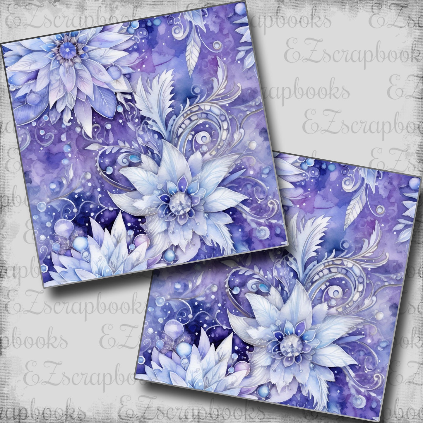 Winter Escape Floral Dark - Scrapbook Papers - 25-341
