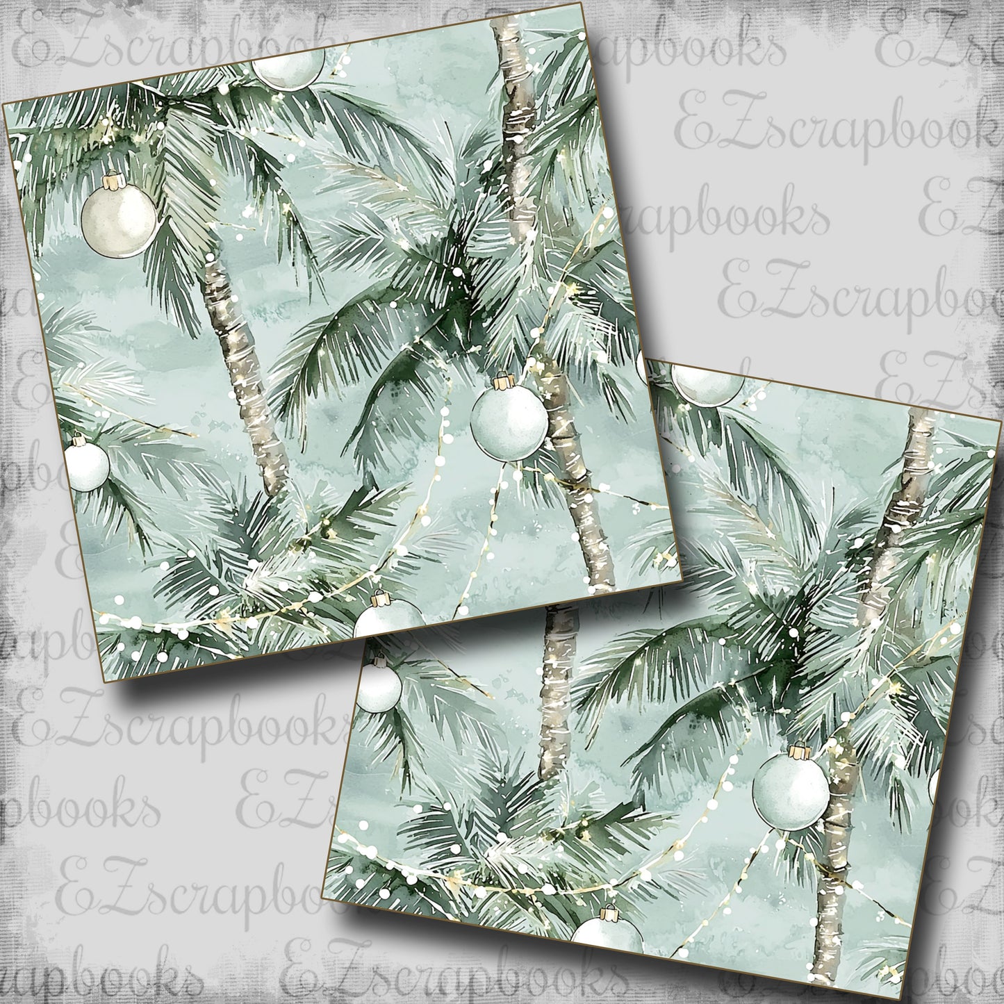 Coastal Holiday Palm Trees  - Scrapbook Papers - 25-020