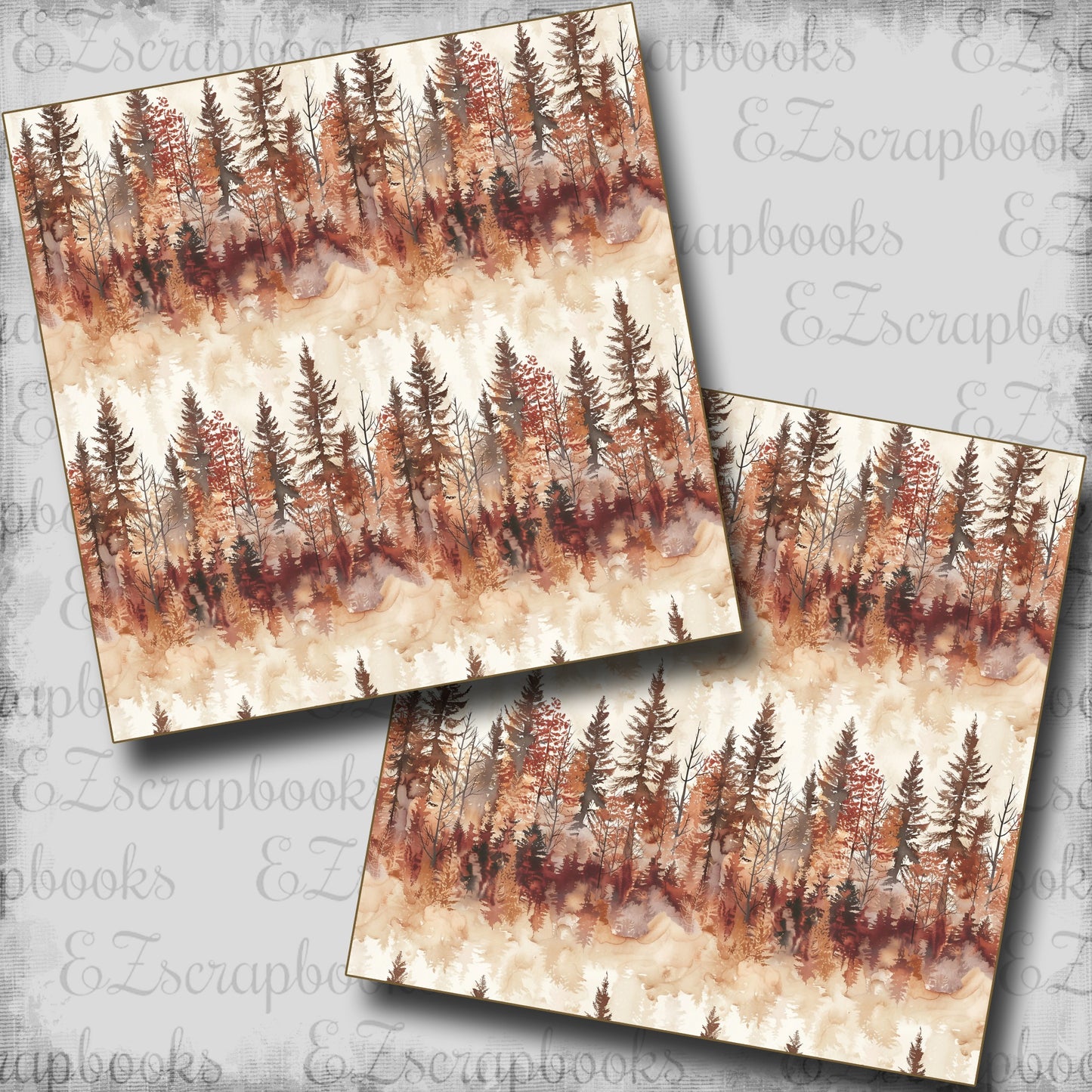 Fall Season Trees - Scrapbook Papers - 24-779