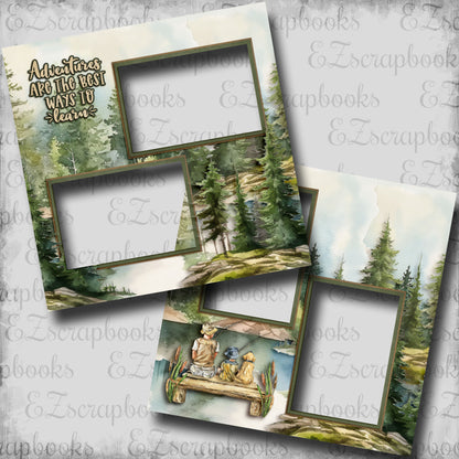 Outdoor Adventures Fishing - EZ Digital Scrapbook Pages - INSTANT DOWNLOAD