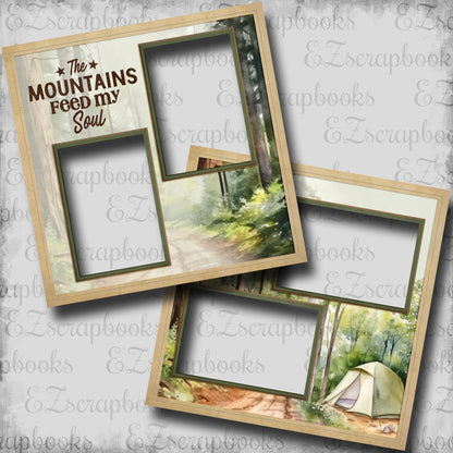 The Mountains - EZ Digital Scrapbook Pages - INSTANT DOWNLOAD