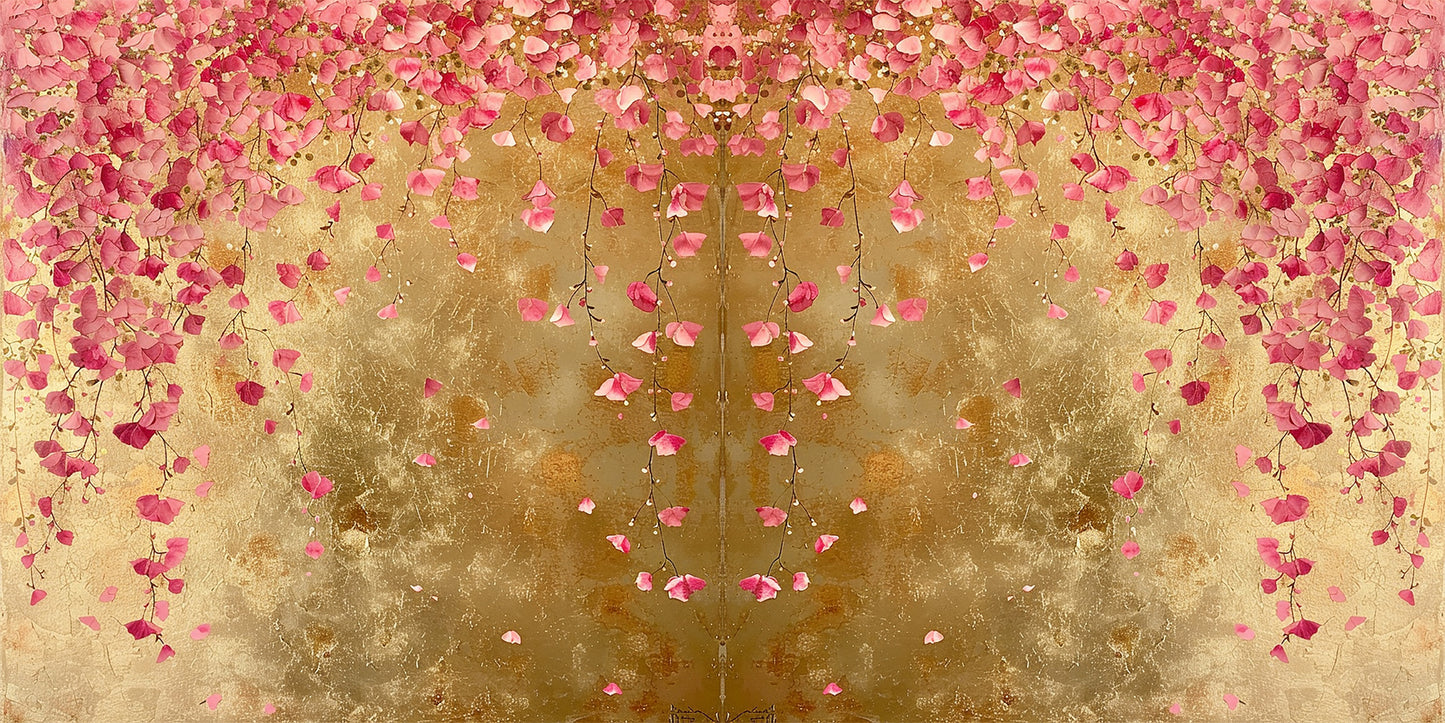 Tiny Pink Flower Cascade NPM - Scrapbook Layout - 25-541