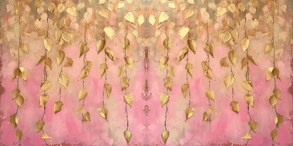 Pink & Gold Leaves NPM - Scrapbook Layout - 25-543