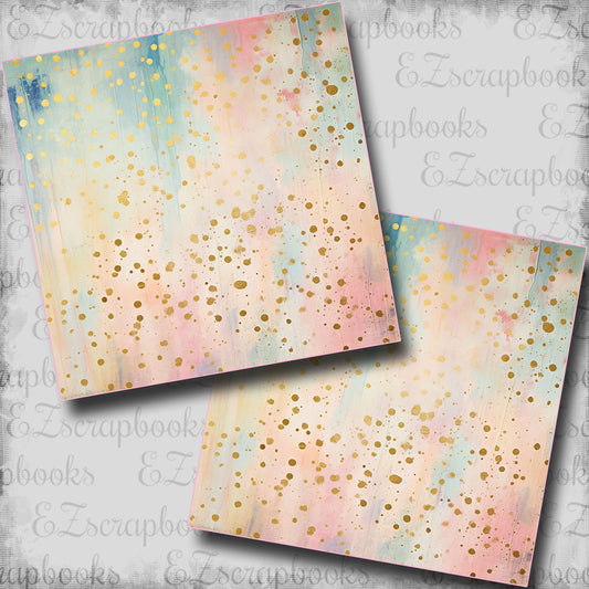 Pastel Birthday Gold Flakes - Scrapbook Papers - 25-051