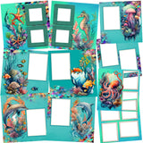 Underwater Sea Life EZ Quick Pages -  Digital Bundle - 10 Digital Scrapbook Pages - INSTANT DOWNLOAD