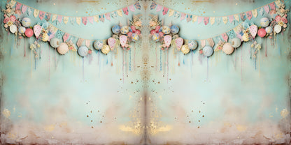 Pastel Birthday NPM - Set of 5 Double Page Scrapbook Layouts - 24-1019