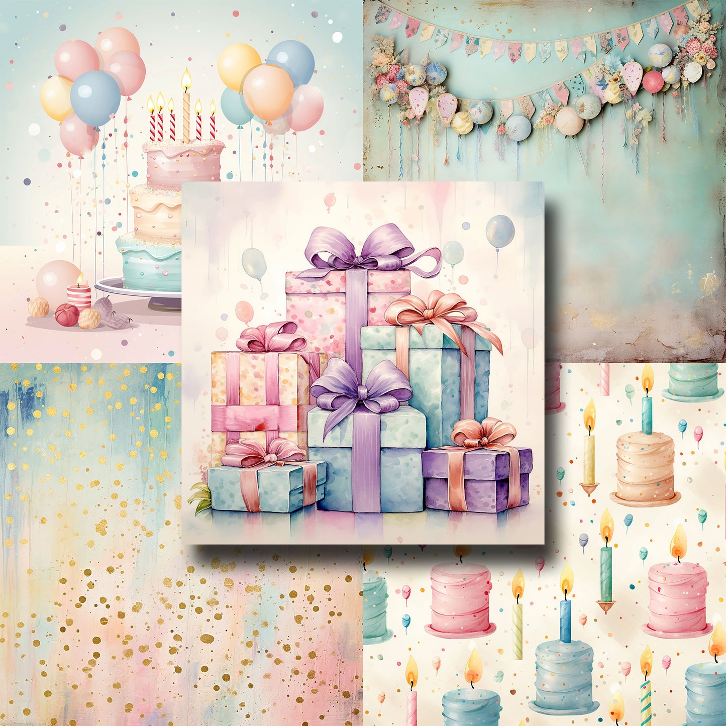 Pastel Birthday - 12X12 Scrapbook Paper Pack - 25-8057