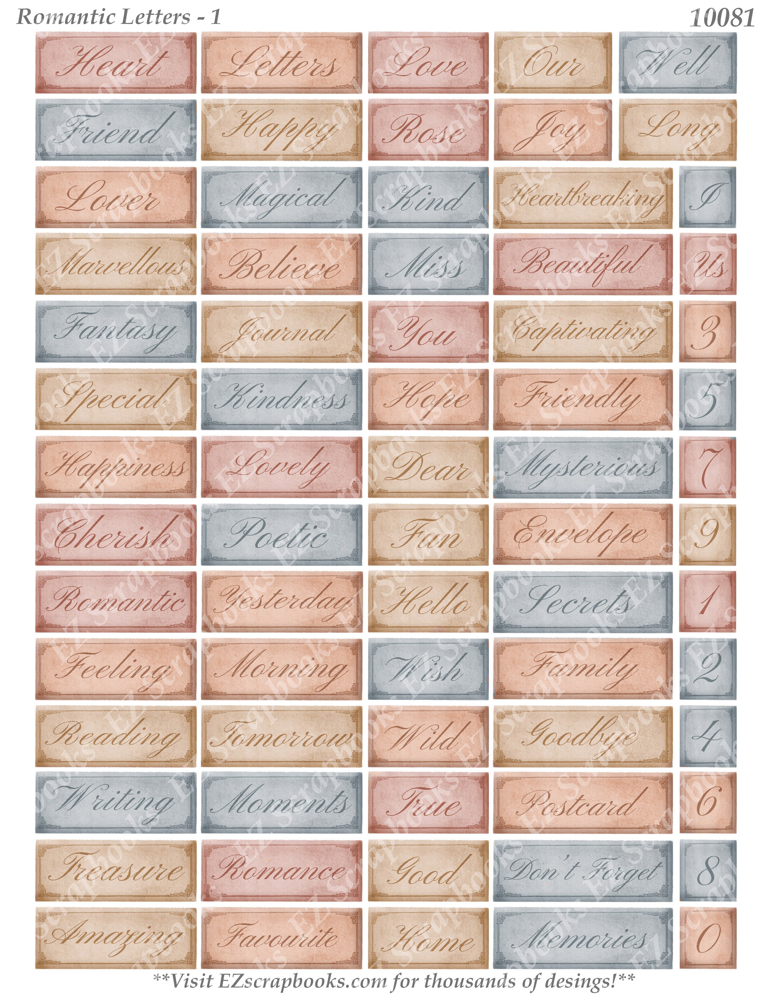 Romantic Letters 1 - 10081 – EZscrapbooks