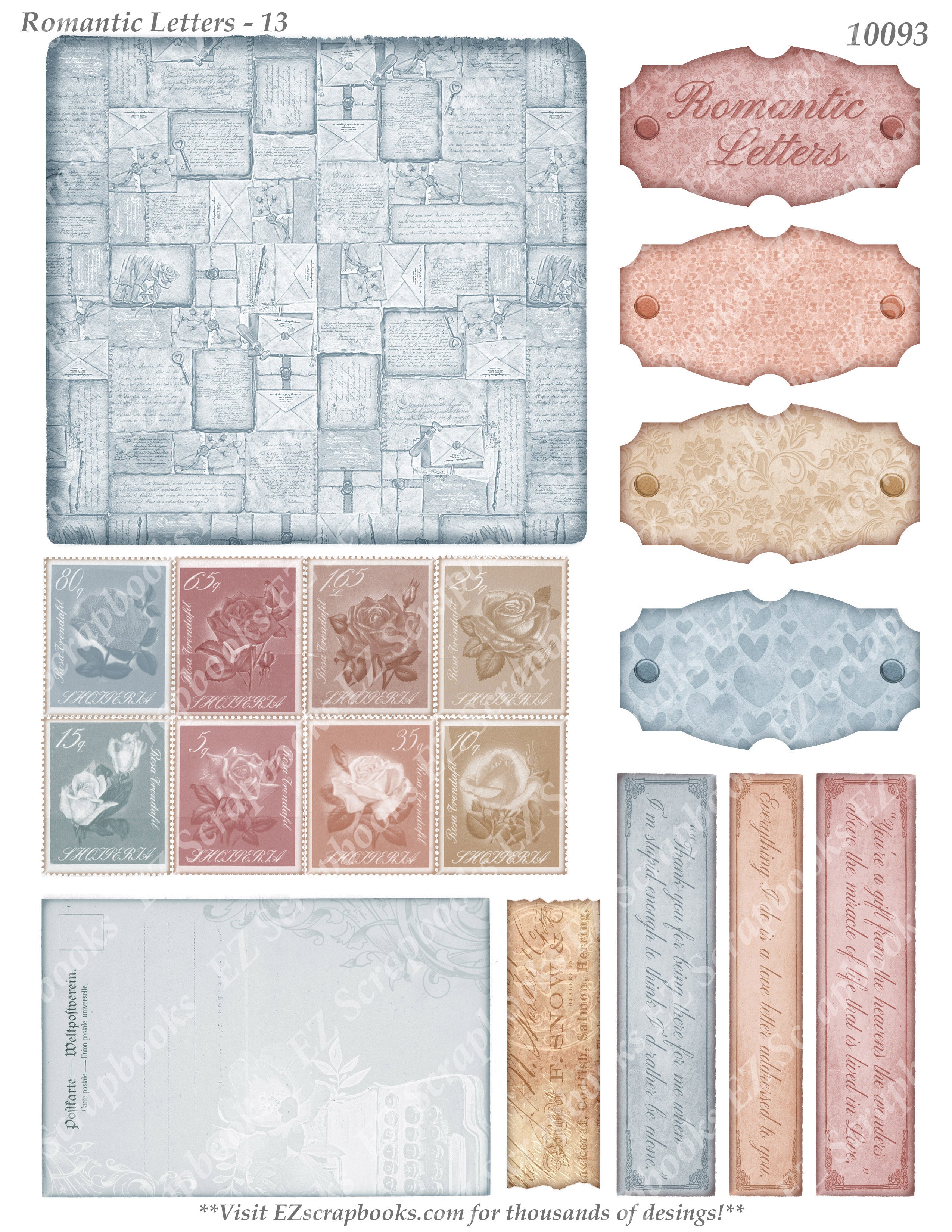 Romantic Letters 13 - 10093 – EZscrapbooks