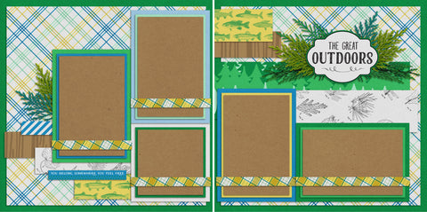 The Great Outdoors - 354 - EZscrapbooks Scrapbook Layouts Camping - Hiking, Hunting - Fishing