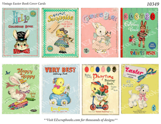 Vintage Easter Book Cover Cards - 10349