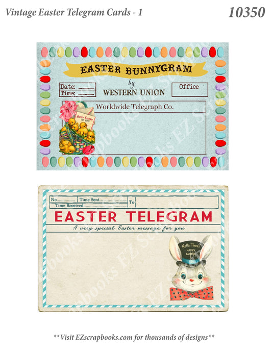 Vintage Easter Telegram Cards 1 - 10350