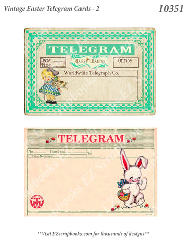 Vintage Easter Telegram Cards 2 - 10351