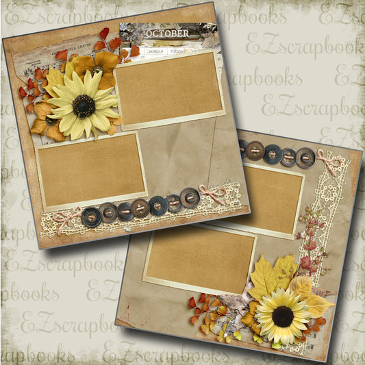 October - 4840 - EZscrapbooks Scrapbook Layouts Months of the Year