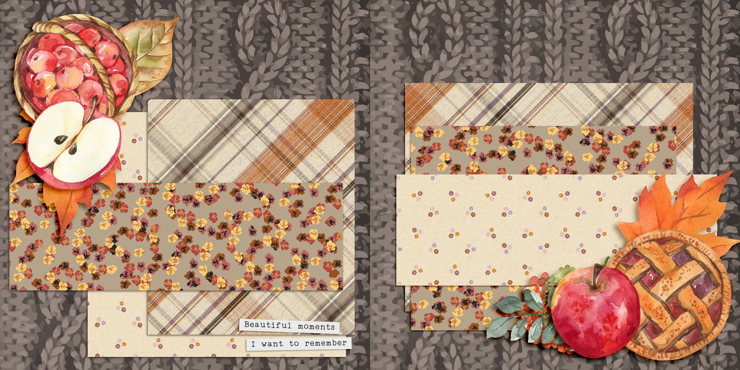 Beautiful Moments of Fall EZ Background Pages -  Digital Bundle - 10 Digital Scrapbook Pages - INSTANT DOWNLOAD