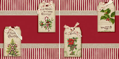 Ribbons and Tags NPM - 3615 - EZscrapbooks Scrapbook Layouts Christmas