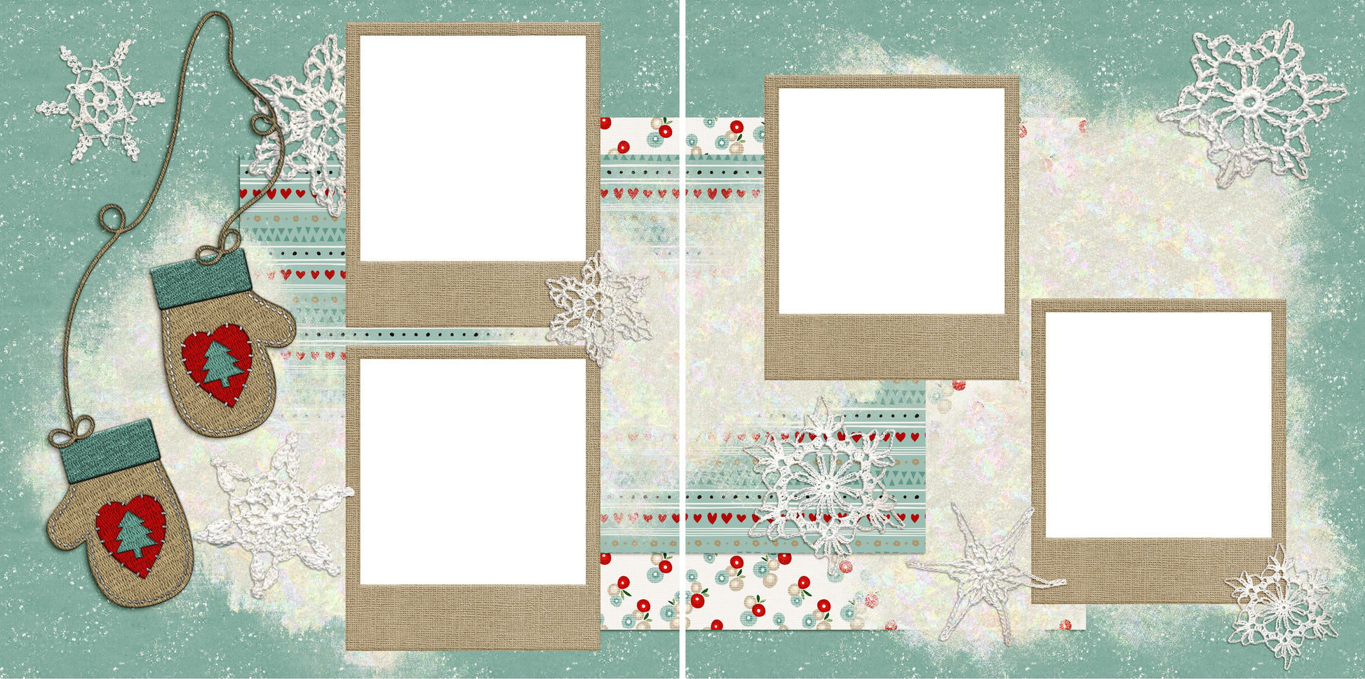 Winter - Digital Scrapbook Pages - INSTANT DOWNLOAD - EZscrapbooks Scrapbook Layouts Christmas, Winter