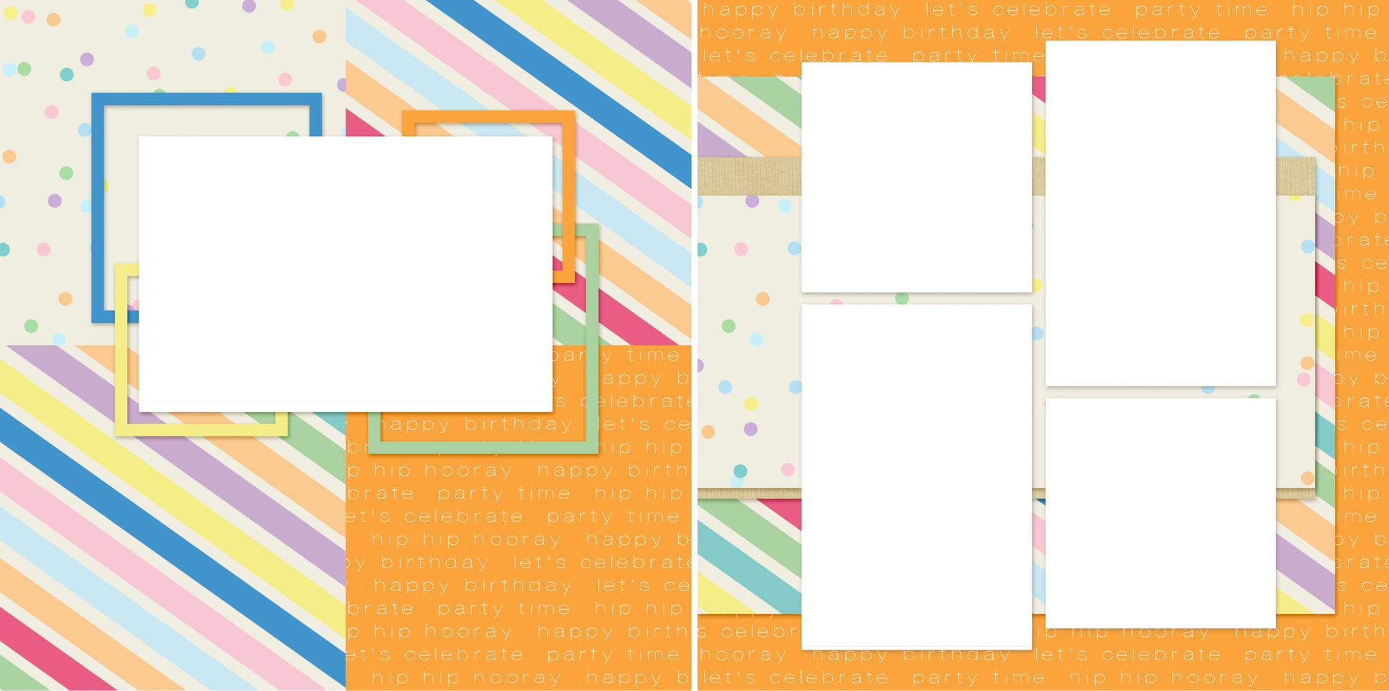 Birthday Celebration - Digital Scrapbook Pages - INSTANT DOWNLOAD - 2019 - EZscrapbooks Scrapbook Layouts Birthday