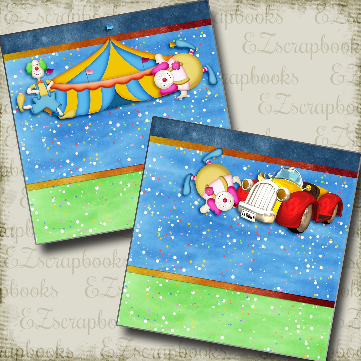 At the Circus NPM - 2922 - EZscrapbooks Scrapbook Layouts circus, Kids, Other