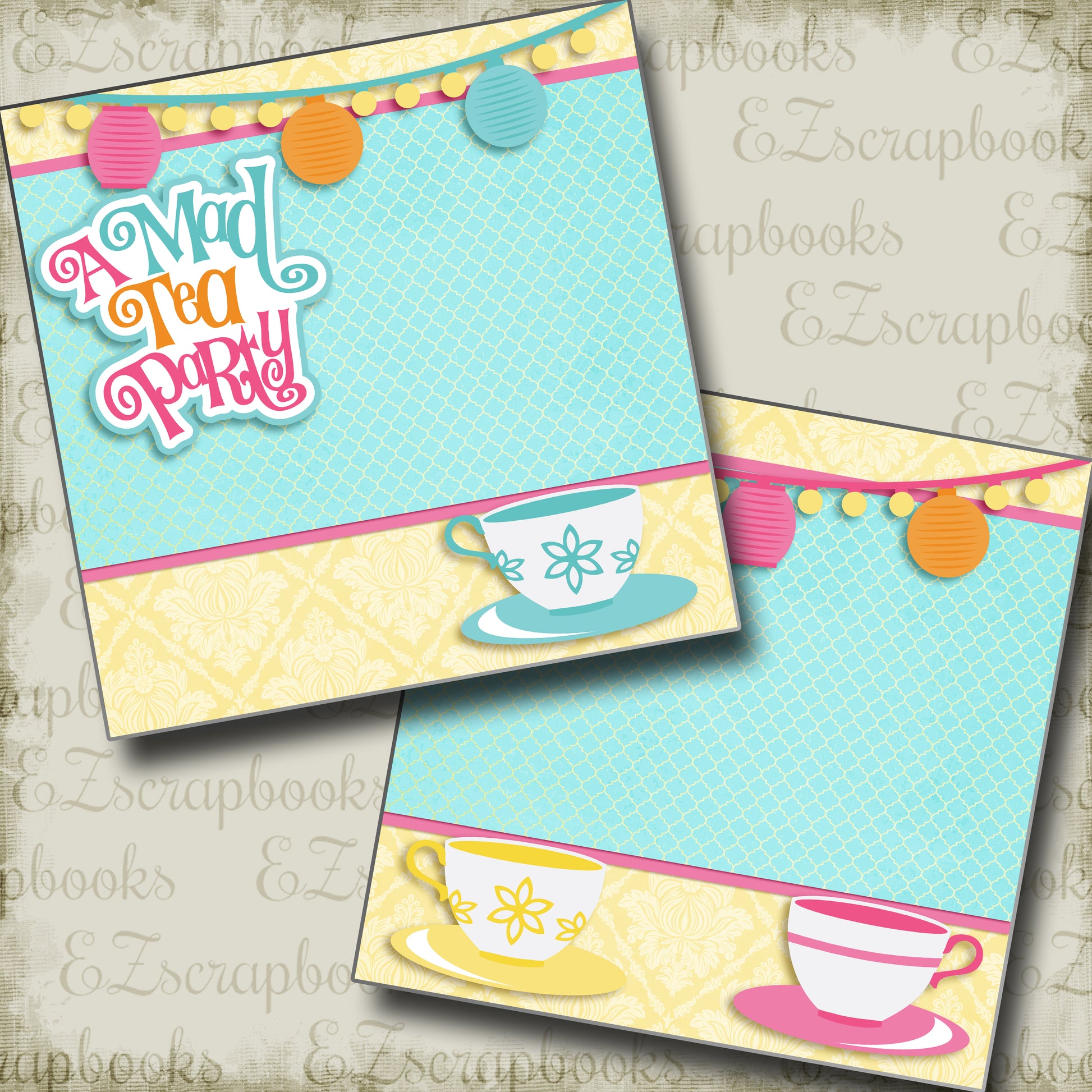 A Mad Tea Party NPM - 2954 - EZscrapbooks Scrapbook Layouts Disney