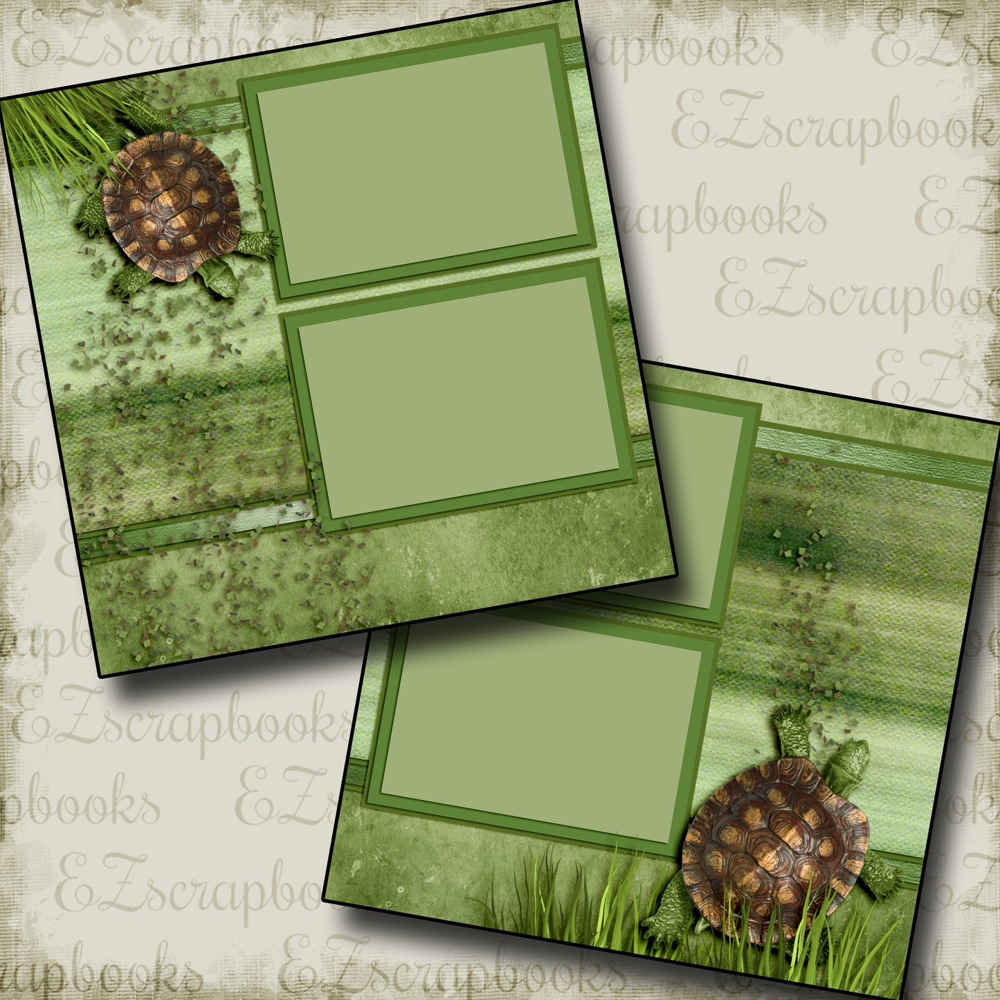 Garden Turtles - 2947 - EZscrapbooks Scrapbook Layouts Animals, Farm - Garden