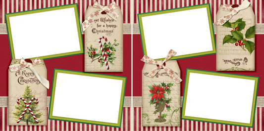 Ribbons and Tags - Digital Scrapbook Pages - INSTANT DOWNLOAD - EZscrapbooks Scrapbook Layouts Christmas