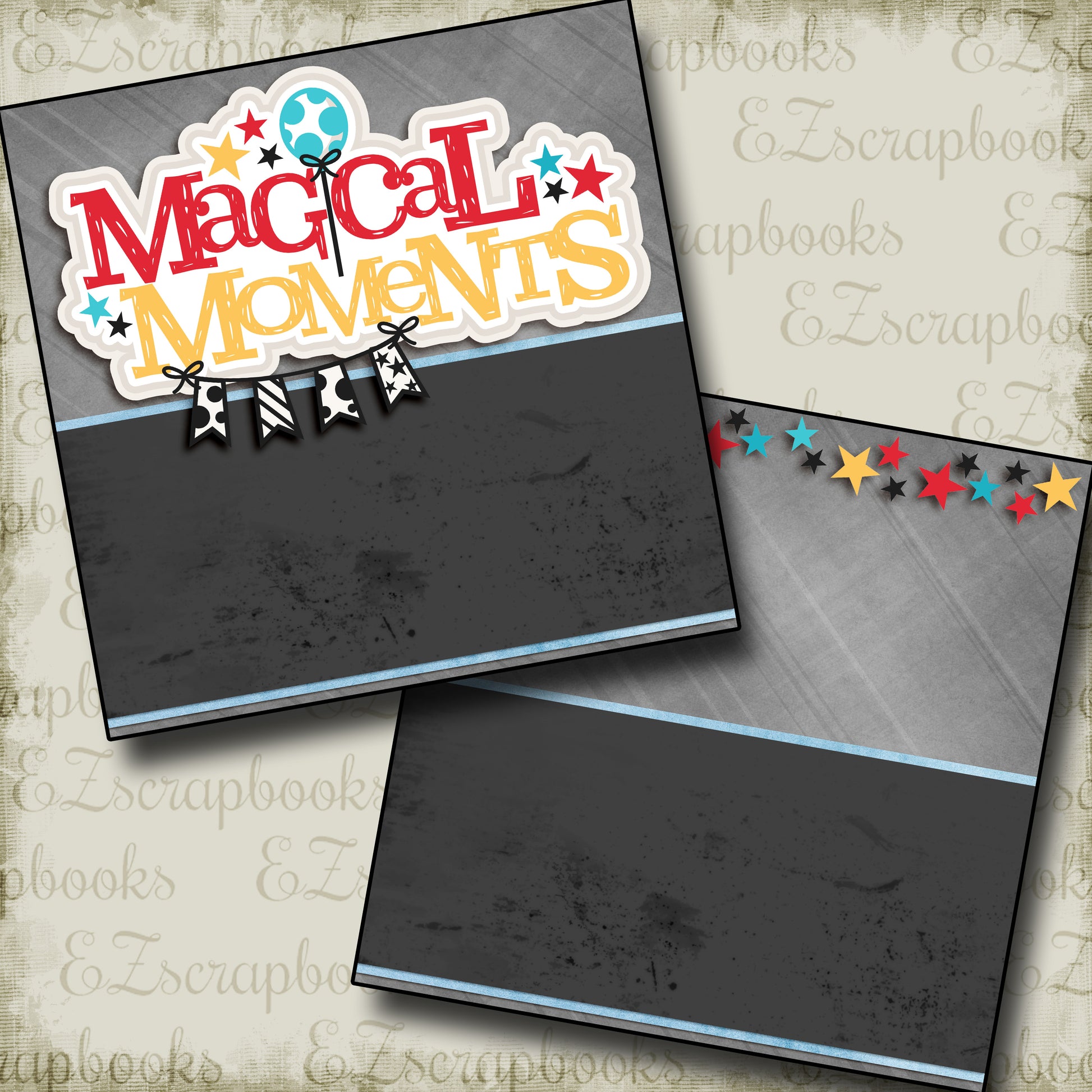 Magical Moments Banner NPM - 2966 - EZscrapbooks Scrapbook Layouts Disney