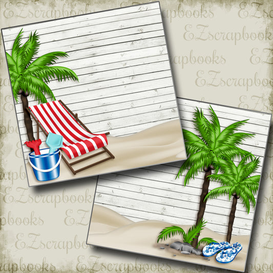 Beach Chair NPM - 4067 - EZscrapbooks Scrapbook Layouts Beach - Tropical, cruise, Summer, Swimming - Pool
