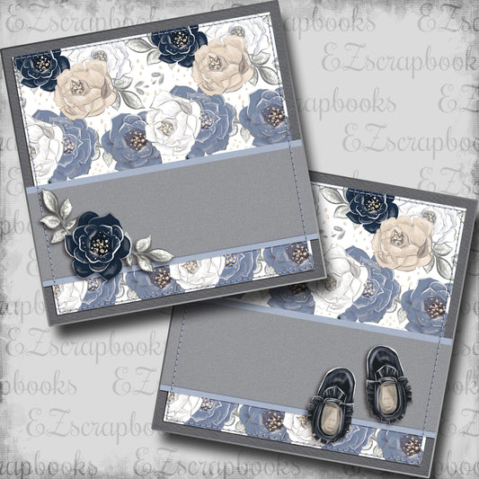 Baby Booties Boy NPM - 5429 - EZscrapbooks Scrapbook Layouts Baby