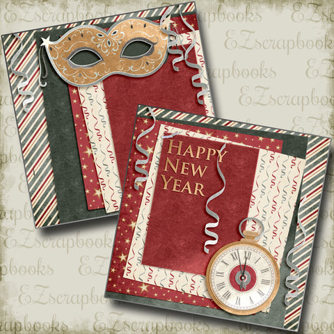 Happy New Year Red NPM - 4561 - EZscrapbooks Scrapbook Layouts New Year's