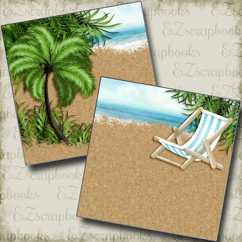 Beach Paradise NPM - 4085 - EZscrapbooks Scrapbook Layouts Beach - Tropical, cruise, Swimming - Pool