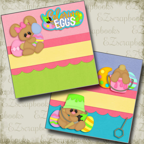 Coloring Eggs NPM - 4765 - EZscrapbooks Scrapbook Layouts Spring - Easter