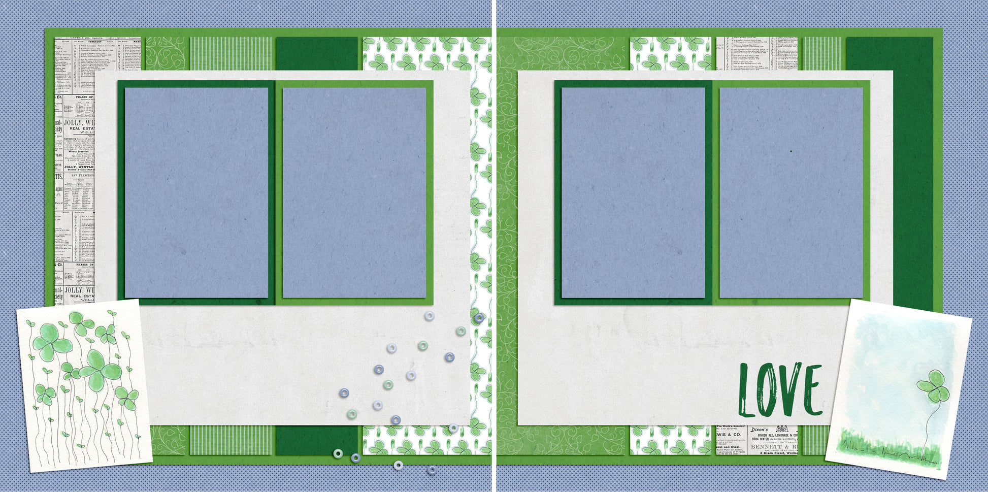 Love Green - 4756 - EZscrapbooks Scrapbook Layouts St Patrick's Day