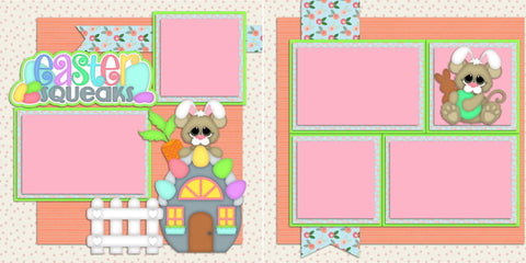 Easter Squeaks - 998 - EZscrapbooks Scrapbook Layouts Baby - Toddler, Spring - Easter