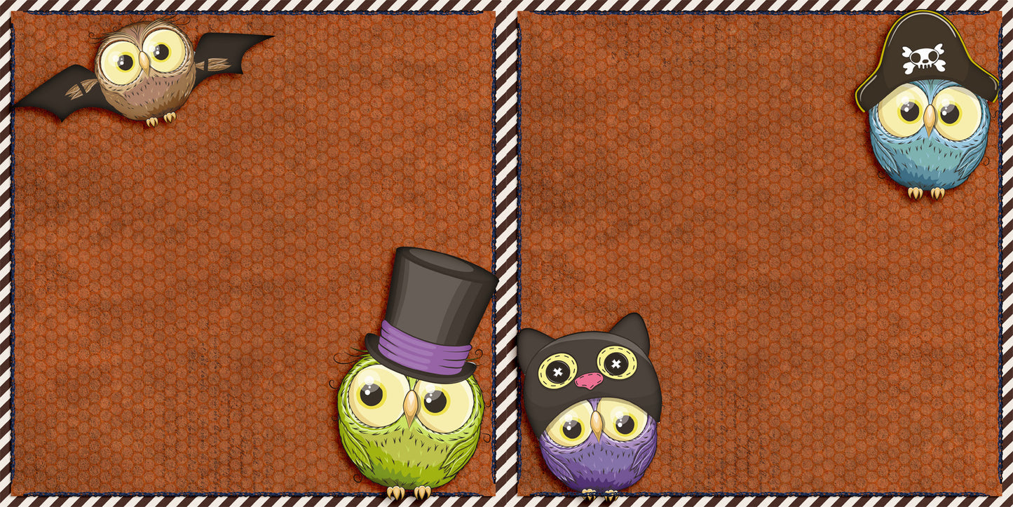 Halloween Hoots EZ Background Pages -  Digital Bundle - 10 Digital Scrapbook Pages - INSTANT DOWNLOAD