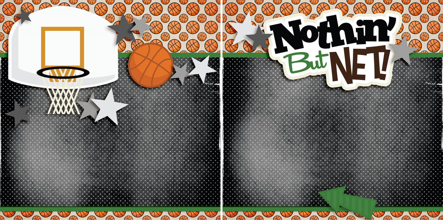 Nothin But Net Green NPM - 3275 - EZscrapbooks Scrapbook Layouts basketball, Sports