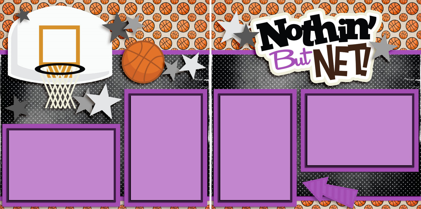 Nothin But Net Purple - 3276 - EZscrapbooks Scrapbook Layouts basketball, Sports