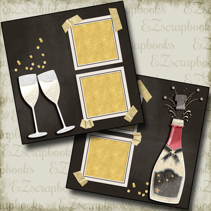 Pop the Bubbly - 4554 - EZscrapbooks Scrapbook Layouts New Year's